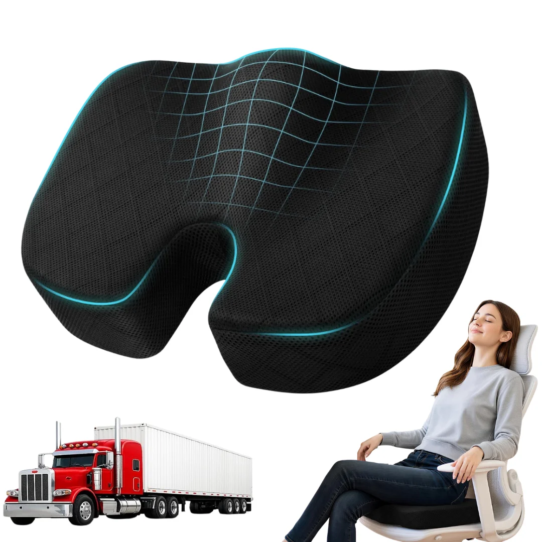 Seat Cushion, Office Chair Cushion, Ergonomic Seat Cushion with Memory Foam for Office Chair, Car Seat, Washable Cover