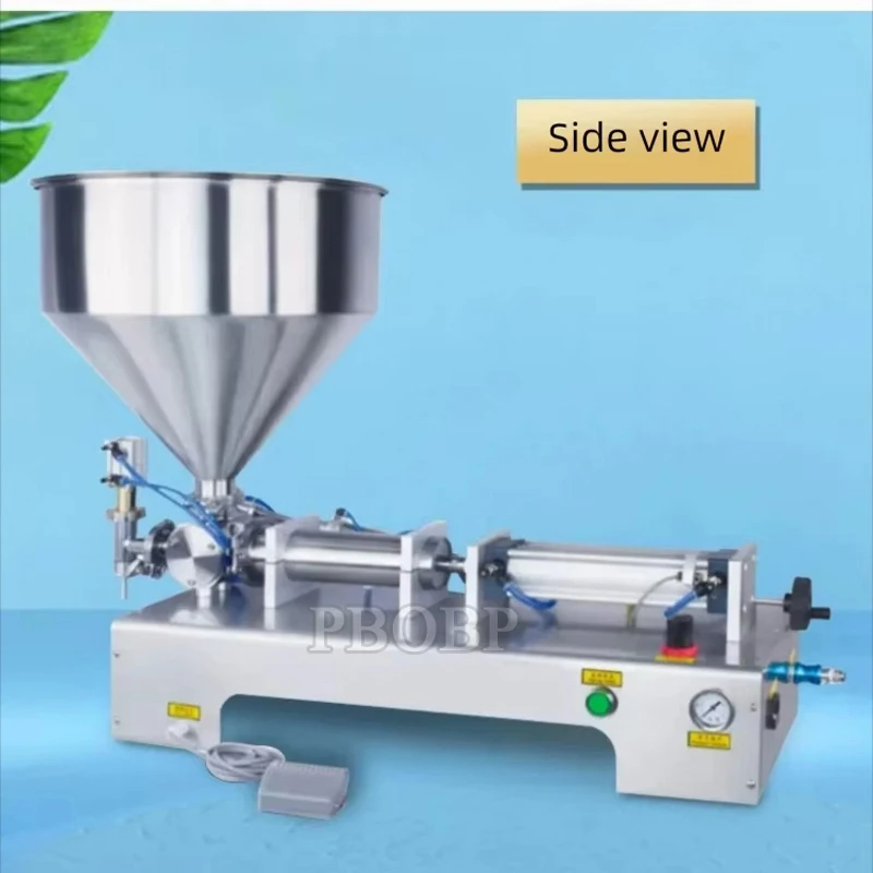 

PBOBP Pneumatic Paste Liquid Filling Machine Cream Oil Filler Piston Adjustable Bottle Filler With Hopper for Water Oil Honey