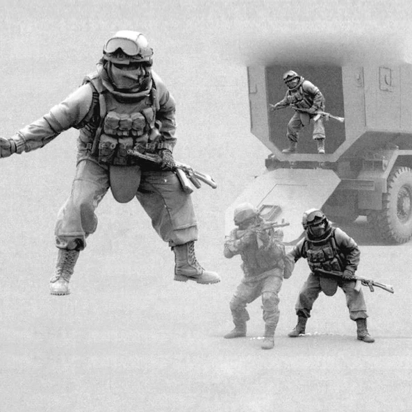 

1/35 наборы моделей солдата из смолы, фигурка бесцветная и самособранная A-2119