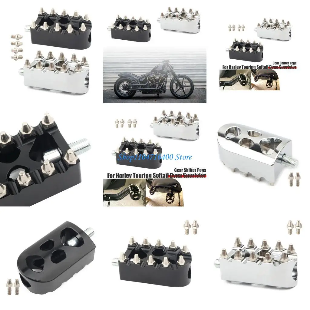 

y1gd Motorcycles Foot Pegs Wide Fat Footrests Pedals Shifter Pegs For Motorbike