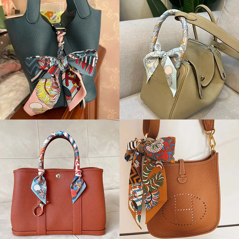 5*90cm Vielseitig Neue Geometrische Muster frauen Twill Streamer Seide Schal Gebunden Tasche Griff Band Stirnband Kleine schal Großhandel
