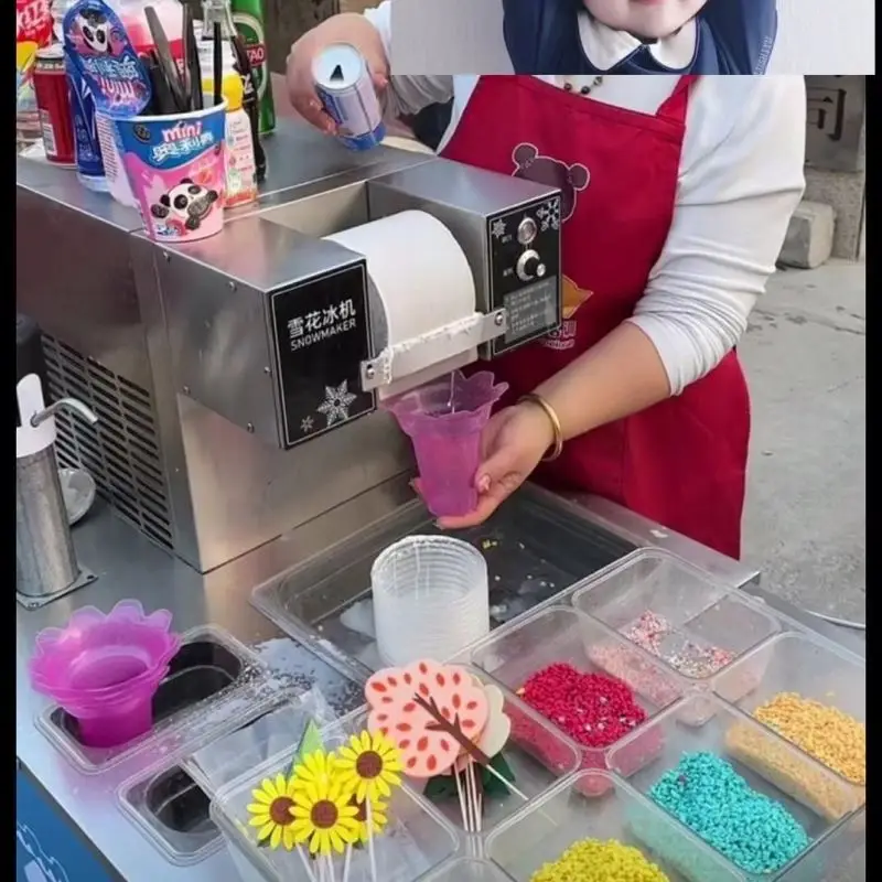 Custom Advantage 60kg/h Korean Snowflake Machine Ice Shaver Commerc Snowflake-shaved-ice-machine