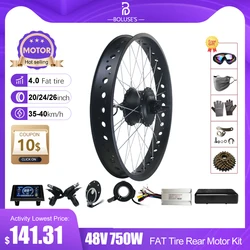 Electric Bike Conversion Kit 48V750W MXUS Wheel Hub Motor, Rear Rotate, Rear Cassette, Fat Tire 20 