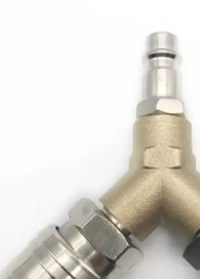 1/4 German Style Pneumatic Tee Connector Nickel Plated Iron Quick Coupling For Air Compressor Hose Fittings Three Way Tool