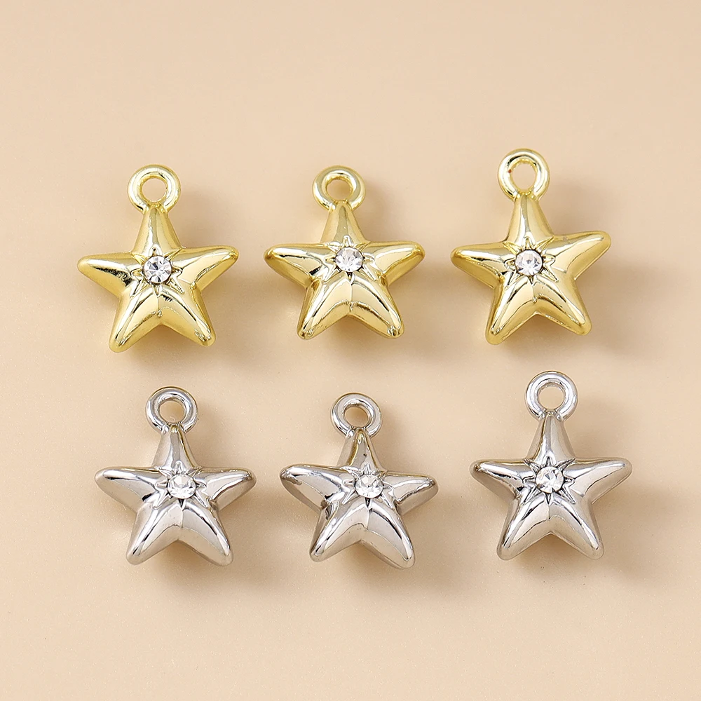 Leslie 5 Stück exquisite süße Kristall-Polaris-Charms, Sterne-Anhänger für handgefertigte Tropfen-Ohrringe, Halskette, Armband, DIY-Schmuckherstellung – Detail 19