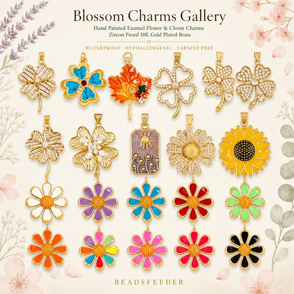 2pcs/lot Colorful Enamel Sun Sunflower Four Leaf Clover Maple Leaf Charms Pendant,Necklace Bracelet Jewelry Making Supplies L56