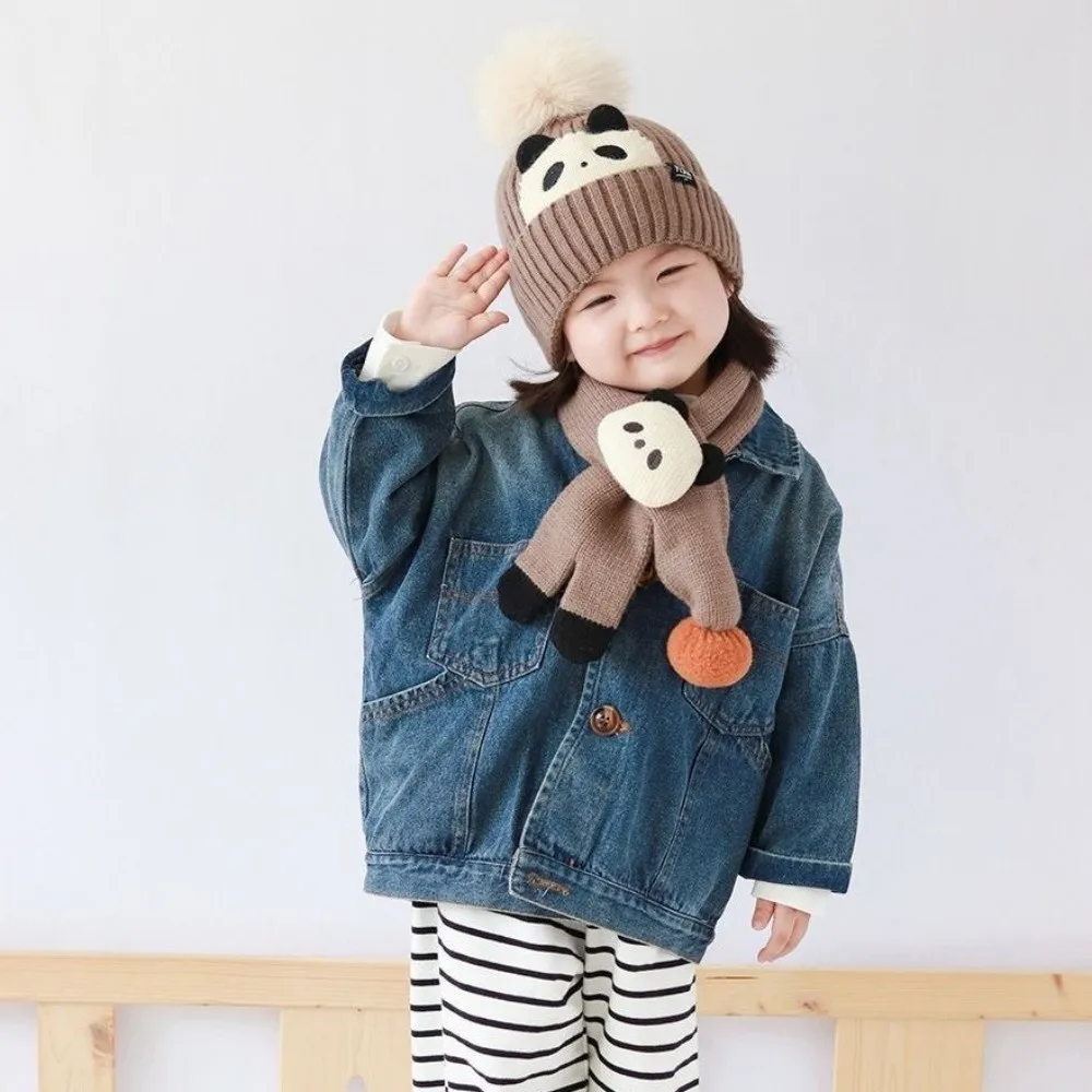 2pcs-kawaii-children-hat-scarf-set-korean-style-coldproof-cartoon-warm-scarf-soft-keep-warm-winter-accessories-set-infant