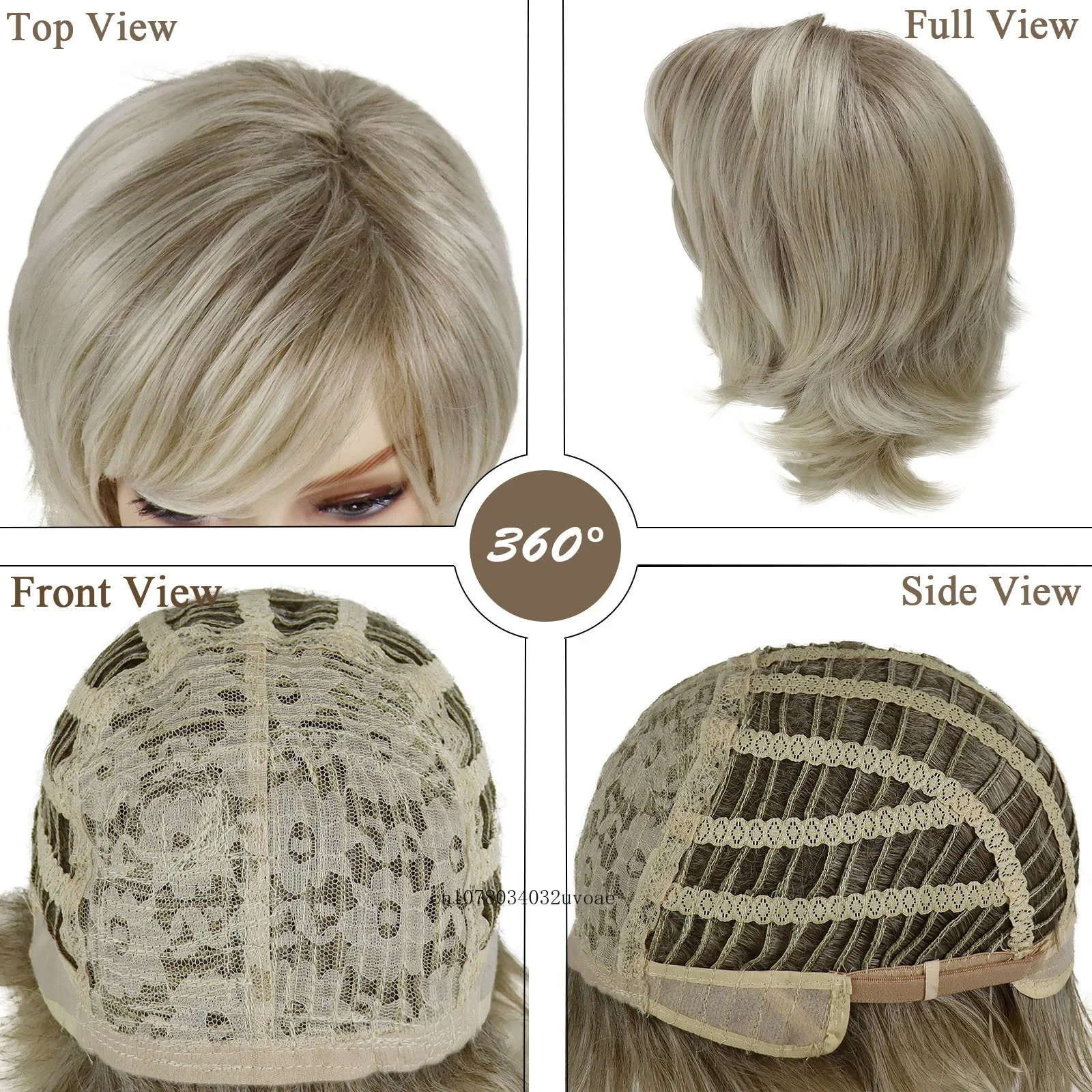 Short Blonde Wigs Female with Bangs Synthetic Natural Hairstyle Mommy Wig Ombre Blond Wigs Woman Straight Haircuts Soft Daily