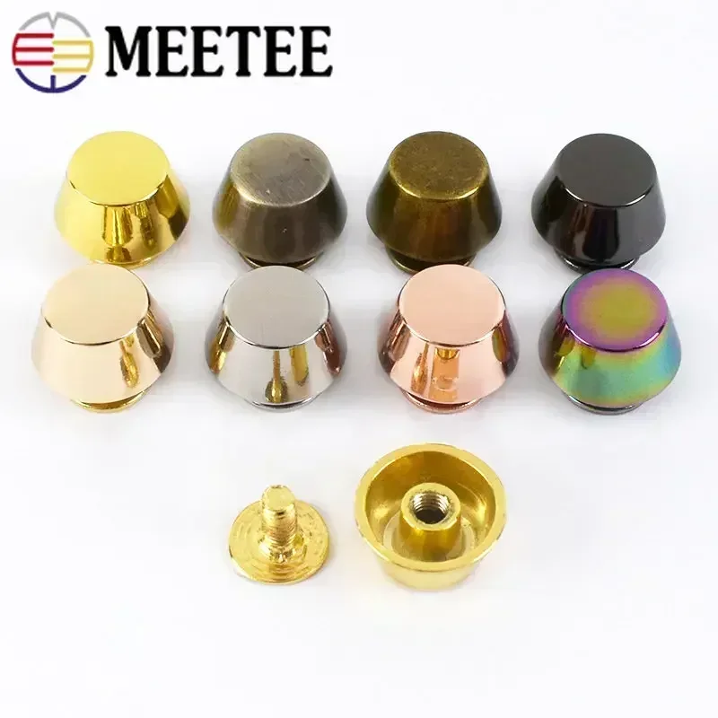 

10/20/50Pcs Meetee Metal Nails Buckles Studs Screw Rivets Handbag Bottom Protecting Feet Bags Leather Craft Hardware Accessories