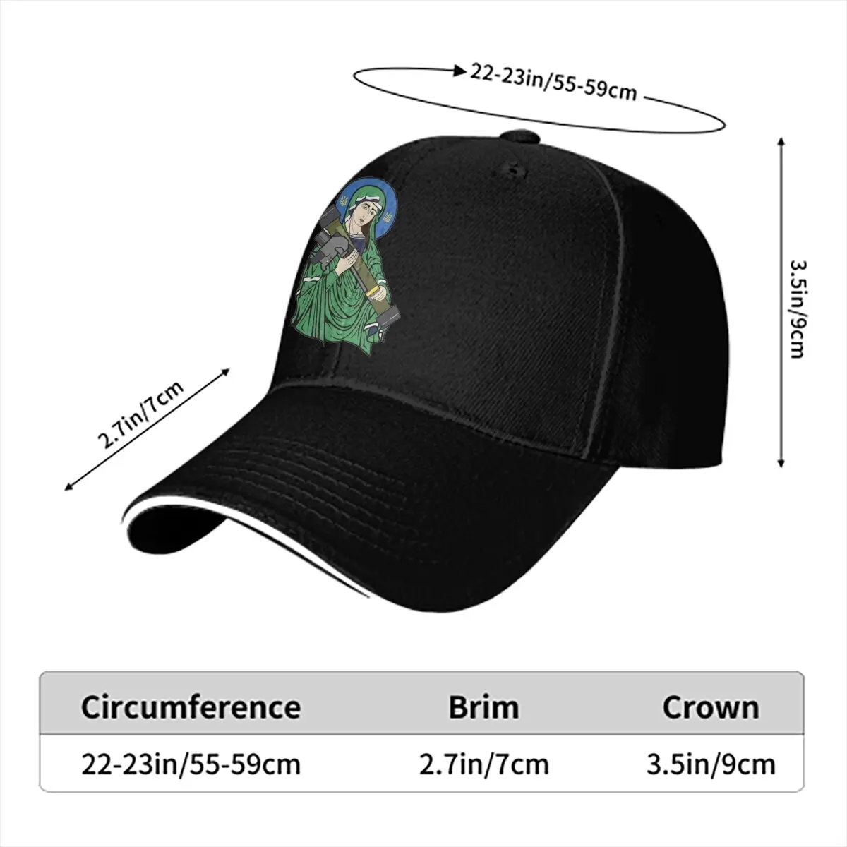 St Javelin The Protector Ukraine Ukrainian Multicolor Hat Peaked Women's Cap Personalized Visor Protection Hats