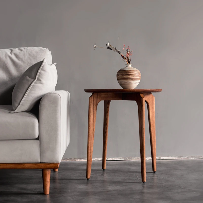 

!@Dreamhause Coffee Table Nordic Solid Wood Edges Creative Round Side Table Corner Table