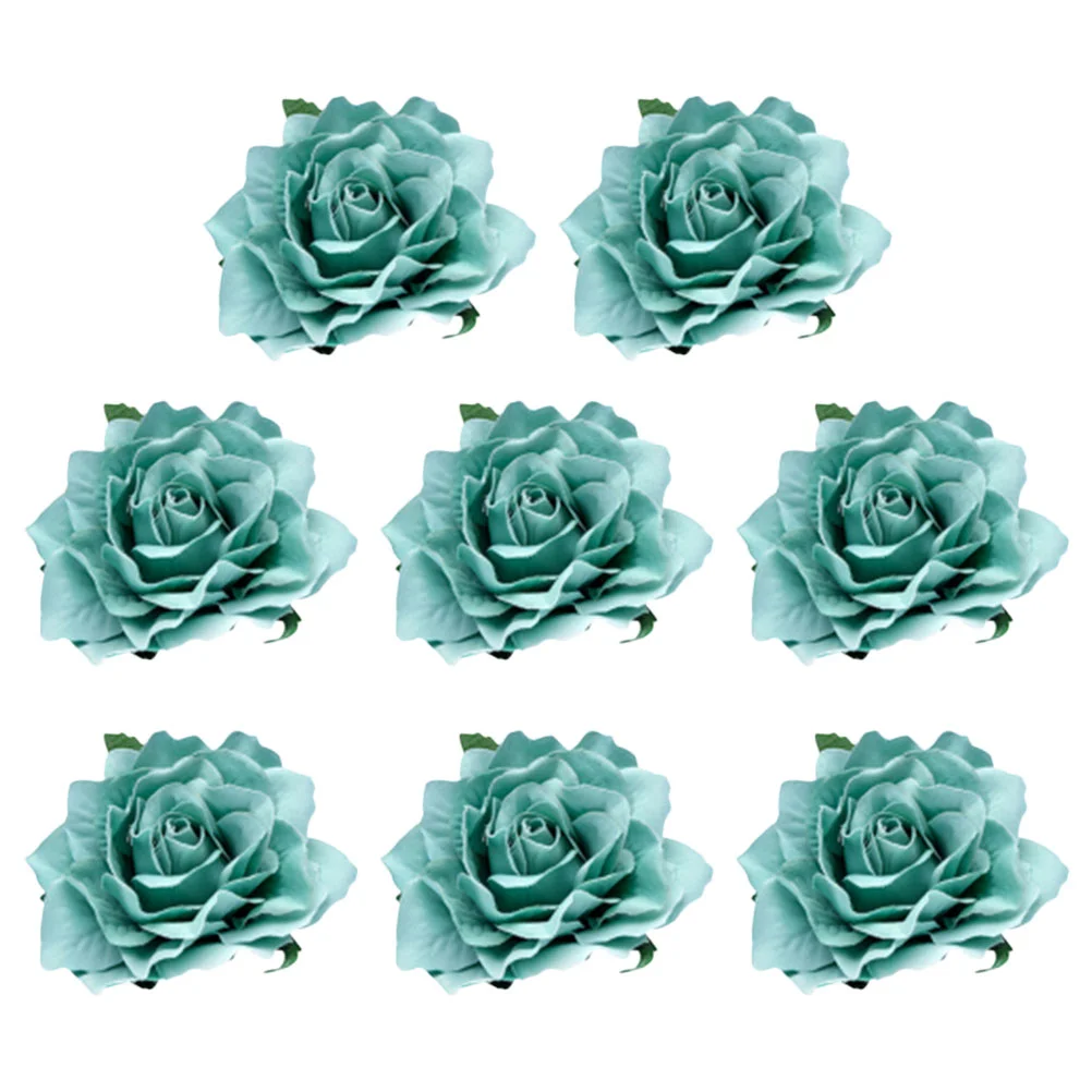 8 Pcs Rose Hair Clip Decor Dress Pin Fake Corsage Wedding Bride Breastpin Plush Fabrics Cloth Brooch