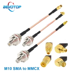 M10 SMA to MMCX RG316 Cable RP-SMA / SMA Female Waterproof M10 Bulkhead to MMCX Male/ Female Connector RF Coax Extension Jumper