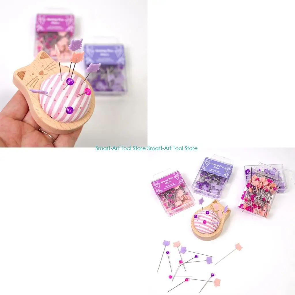 

E1PB Needle Pin Holder with 80 Quilting Positioning Pin Pin Holder for Sewing