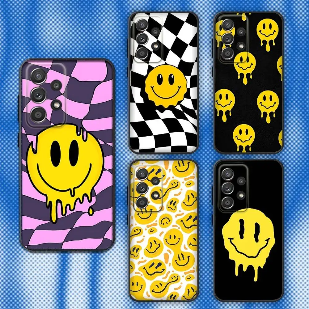 

CARTOON Smile E-Emoji Phone Case For Samsung S25,S24,S21,S22,S23,S30,Ultra,S20,Plus,Fe,Lite,Note,10,9,5G Black Cover