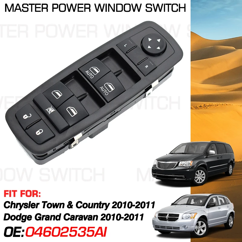 Electric Power Car Window Master Switch 04602535AI 0+3 Pins For Chrysler Town & Country Dodge Grand Caravan 2010-2011 04602535AH