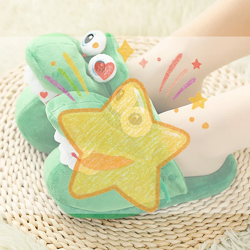 

Мультяшные хлопковые тапочки-крокодилы: забавные, ходячие, с открывающимся ртом и танцующие, теплые и удобные, рождественский подарок для детей (девочек и мальчиков)