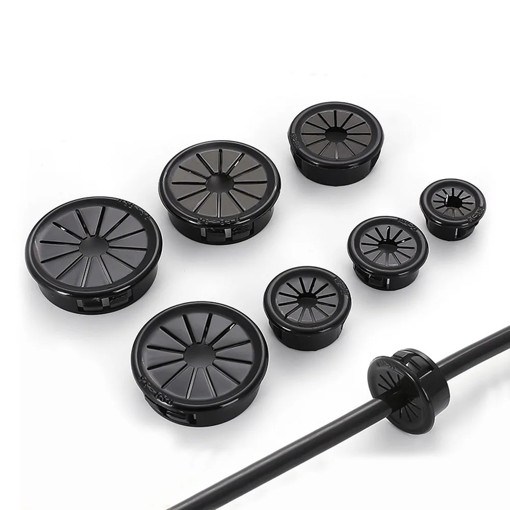 2/5/10/20/50/100pcs Black Plastic Grommet Plug Bungs Cable Wiring Protect Bushes 16mm 19 21 22 25 28 30 35 38 40 45 50mm