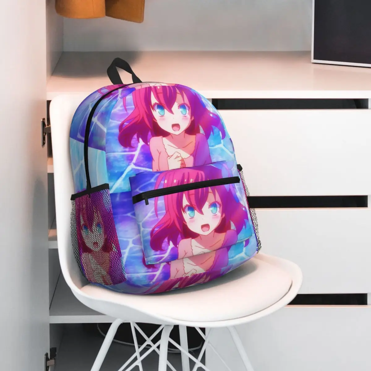 حقيبة ظهر Stephanie Dola Anime No Game No Life للطلاب حقيبة مدرسية للمشي لمسافات طويلة Daypack للأولاد والبنات حقيبة كتب عصرية حقائب كتف