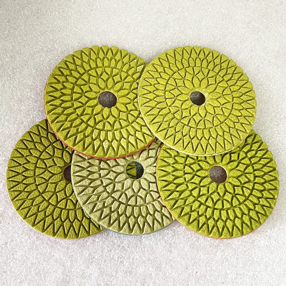 

1 Set 4 Inch 100mm 5 Steps Polishing Wet Pad Abrasive Disc Diamond Tool For Stone Marble Granite Tile Flexible Grinding