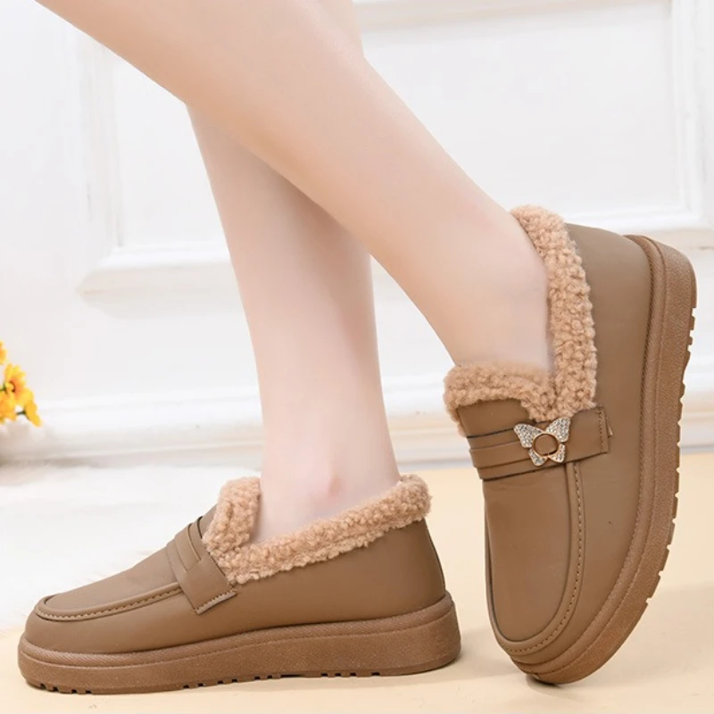 Fashion Versatile Comfortable Warm Plush Cotton Shoes New Winter Round Toe Women's Snow Boots Woman Shoes Thick Sole Short Boots