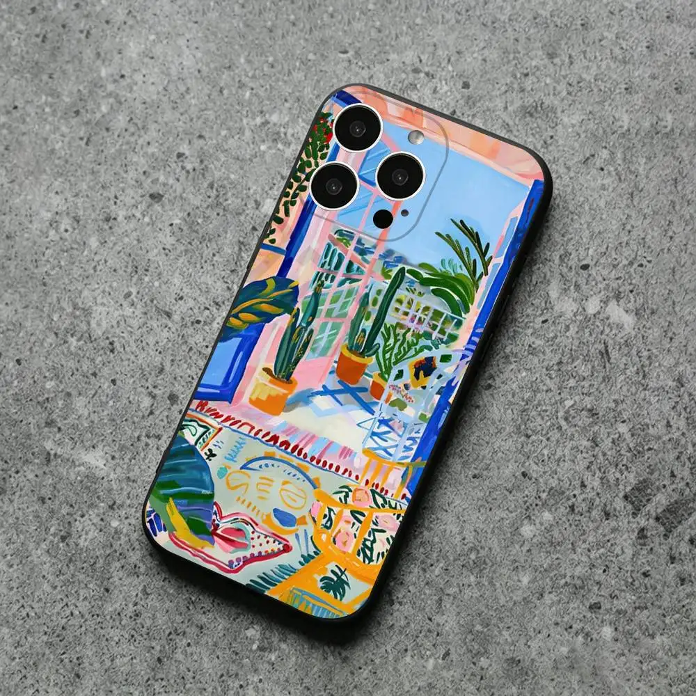 H-Henri Matisse Paintings Art Phone Case For iPhone 17,16,15,14,13,12,11,Plus,Pro Max,XS,X,XR,SE,Mini,Soft Silicone Black Cover