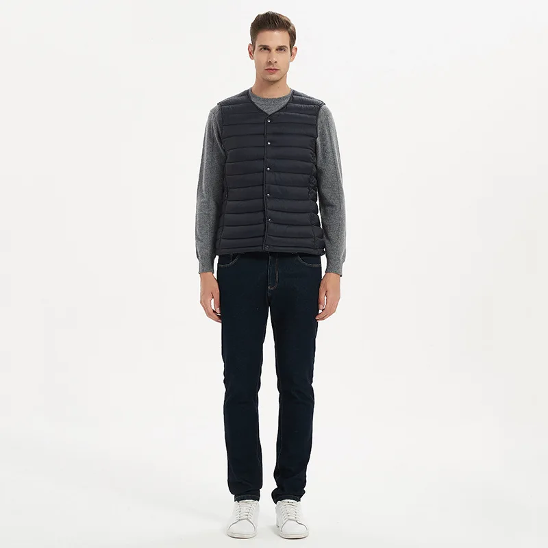 

European and American Down Outerwear, Autumn and Winter Inner Wear, Vest with Sleeves, Cotton Men