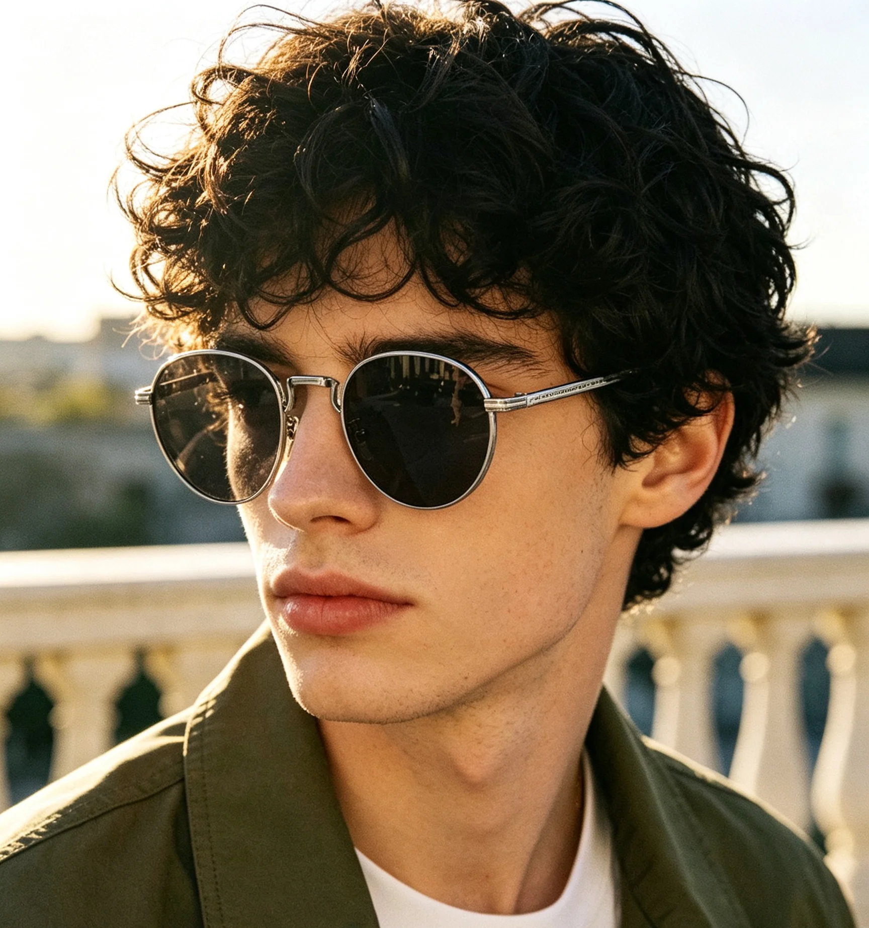 Herren Damen Vintage Runde Metall-Sonnenbrille UV400 Dekor-Muster-Bügel Retro-Brillen Mehrfarbig Für Reisen Strand Alltag Outdoor 2403