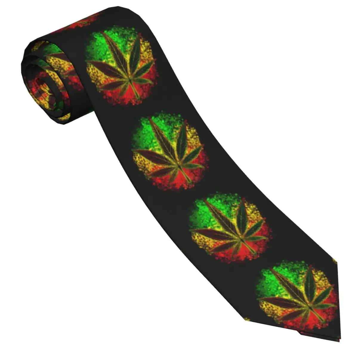 Mens Tie Slim Skinny Rasta Leave Necktie Fashion Free Style  for Party Wedding