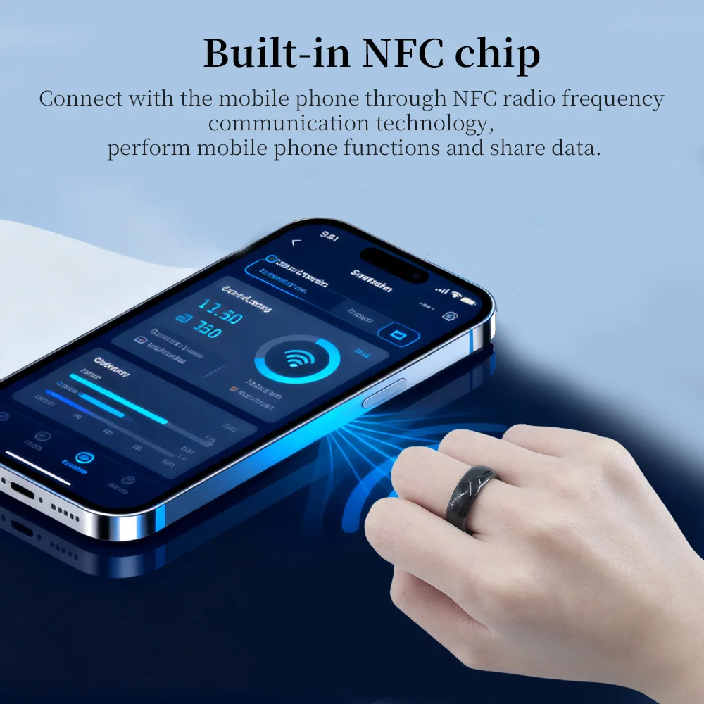NTAG216 NFC Smart Finger Ring 13.56MHz RFID Wearable Rewritable Access Control Tag For Community Door Elevator Attendance Work C