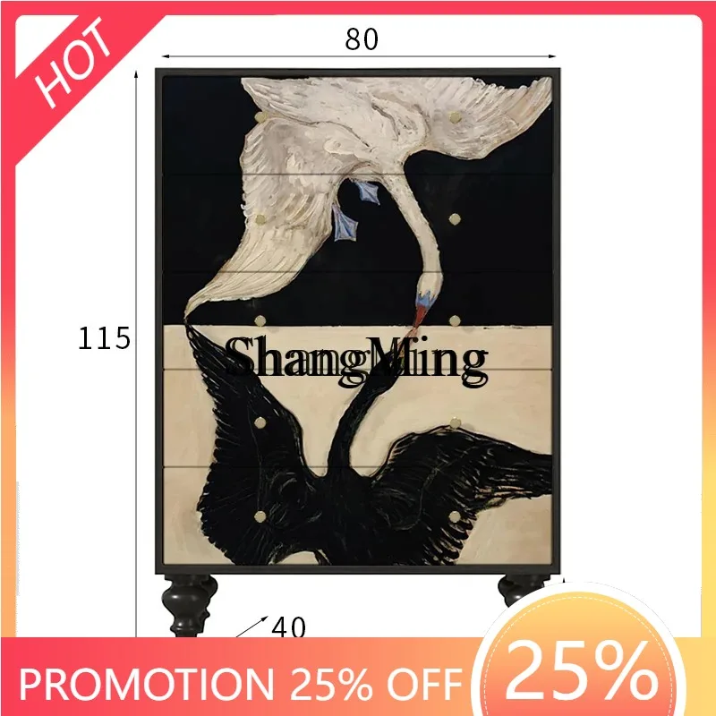 

CL wood chest of drawers porch aisle decorative cabinet living room snack storage cabinet bedroom