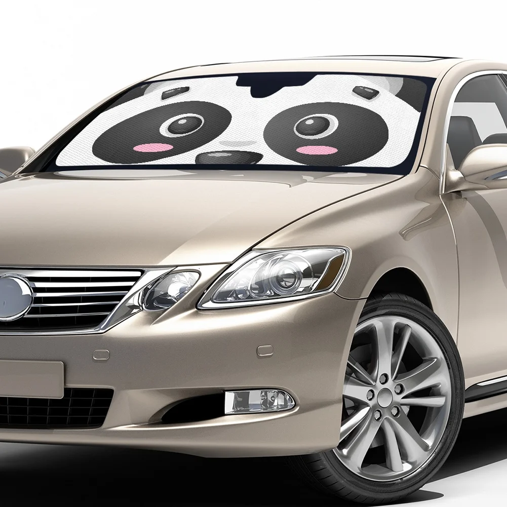 Lovely Panda Eyes Pattern Car Interior Protector parabrezza anteriore parasole Cartoon Animal Durable Car parasole per parabrezza