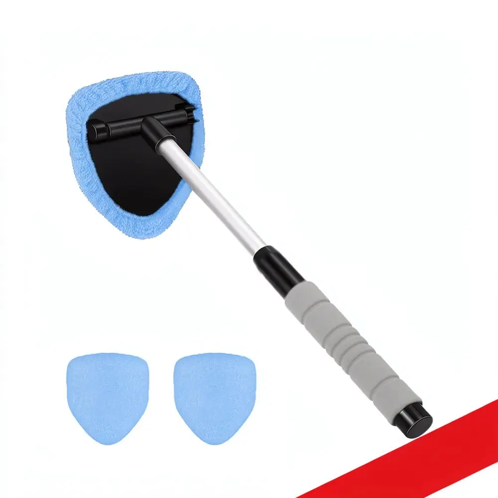 Car Windshield Cleaning Wiper Telescopic Auto Glass Brush Interior Window Defogger Tool Comfortable Grip Kit