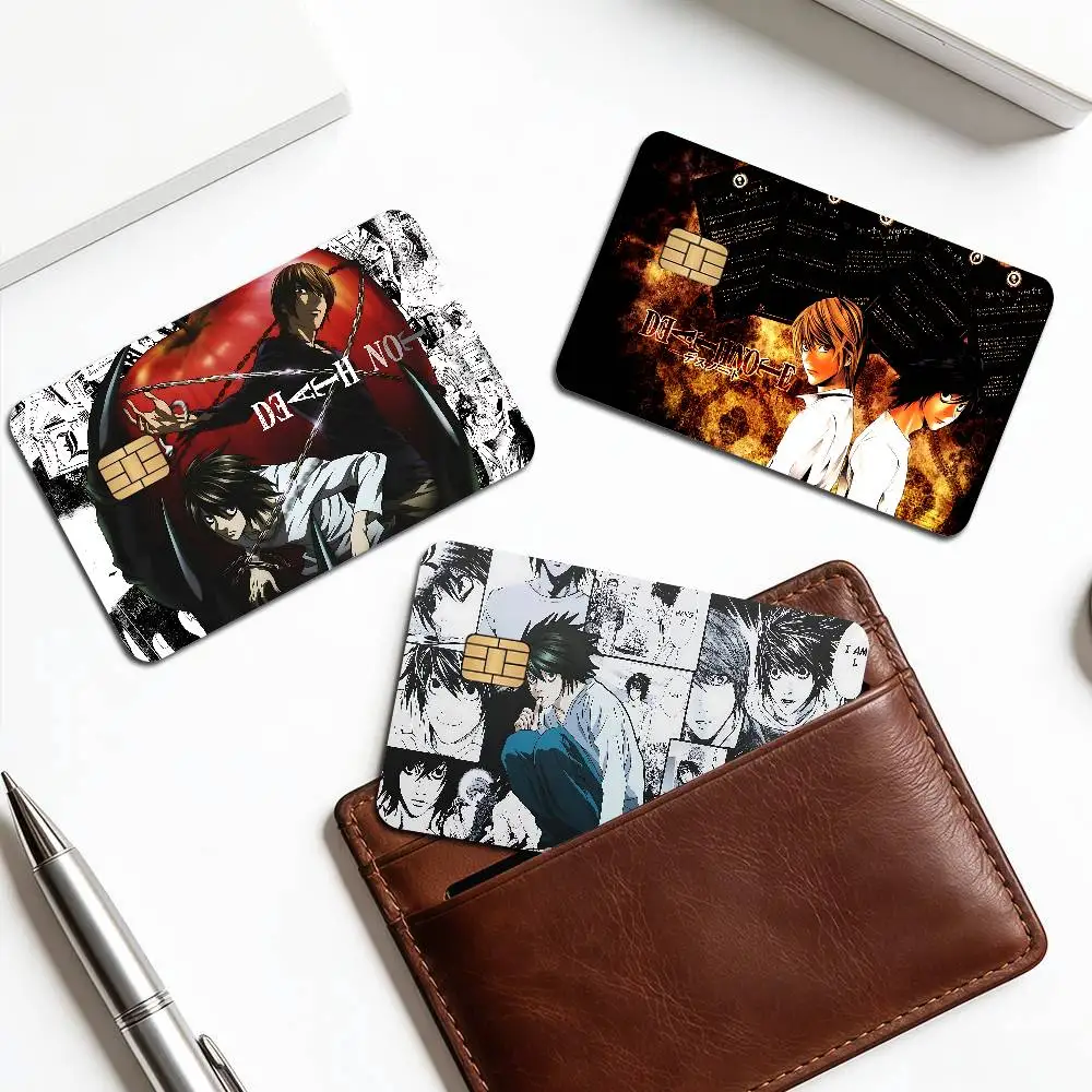 D-Death Note Anime Cartoon Bear Skin Sticker Film Tape Case for Big Credit Debit Card Front Side
