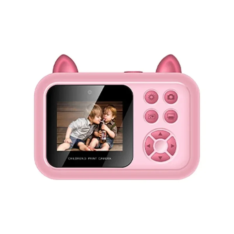 كاميرا طباعة فورية للأطفال S6-عدسة مزدوجة/1080P فيديو/موسيقى/ألعاب/طباعة حرارية 1 لفة ورق متضمن