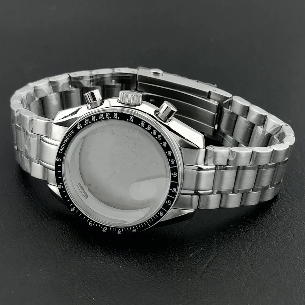 39.7mm Men's watches metal case FIT VK63 movement Case Strap Dial Pointer Complete Set of Accessories Parts Watch Box