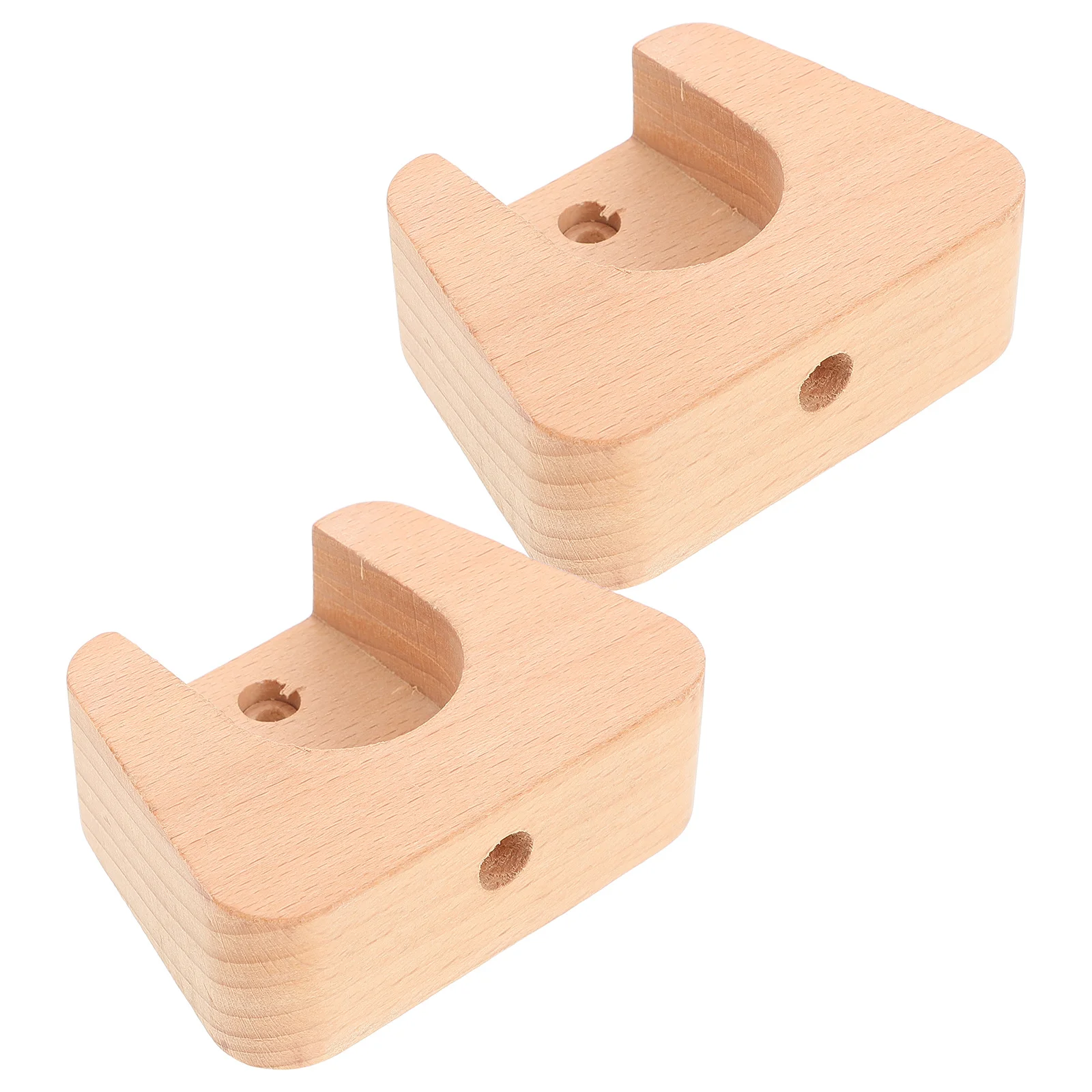 

2Pcs Wooden Curtain Rod Brackets Simple Color for Home and Closet Rod Support Brackets for Curtain Rods