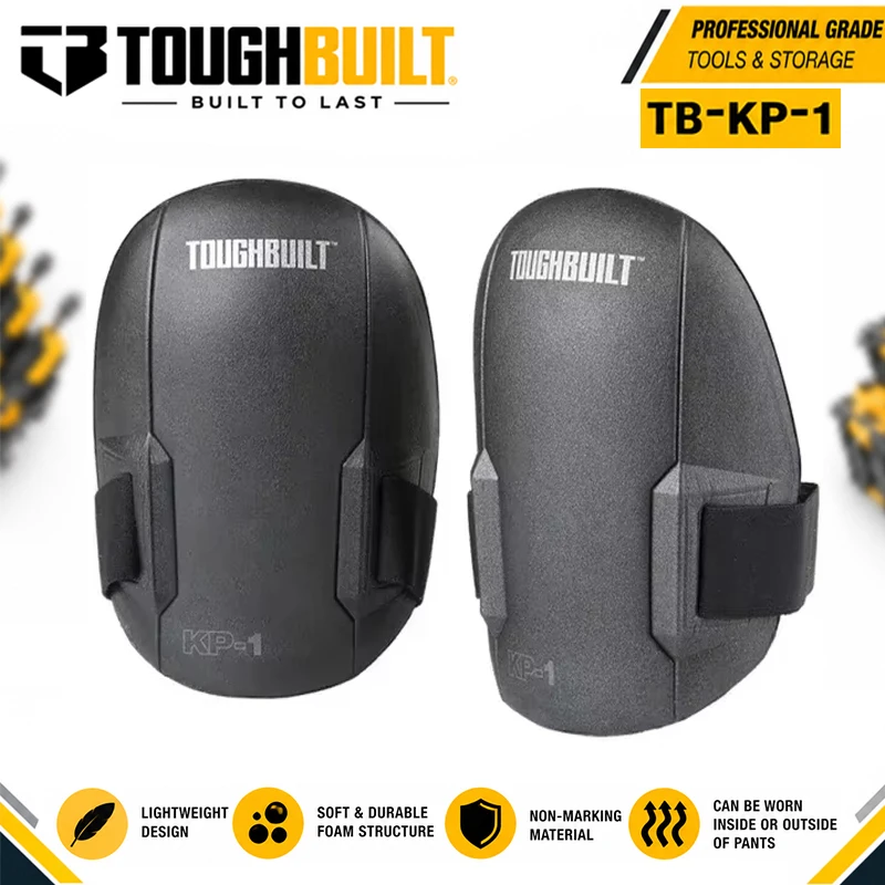 TOUGHBUILT TB-KP-1 Ultra Light Knee Pads, Construction Work Knee Protectors Heavy Duty Labor Safety Knee Protection for Builders