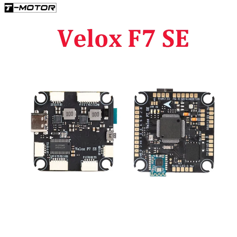 T-MOTOR Velox F7 SE Flight Control Wireless Bluetooth Dual BEC 128M Black Box Support HD/Analog VTV 12-27V(3-6S) For FPV Drone