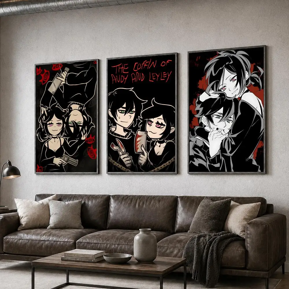 Game Coffin Of Andy And Leyley Horror Poster  PP Self Adhesive Home Garage Dorm Bar Wall Decor Aesthetic Retro Gift