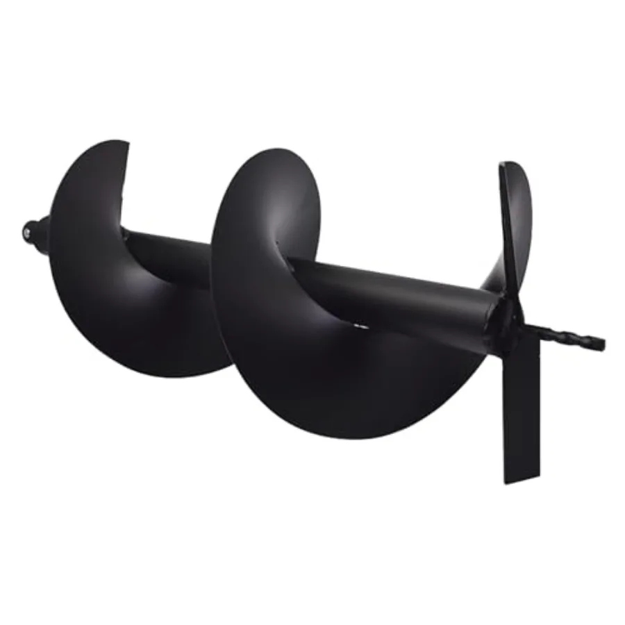 

10-дюймовые сверла для земляного шнека, вал 3/4 дюйма для забора, копач с отверстиями, высокоуглеродистая сталь, серебро, эффективное проникновение почвы и