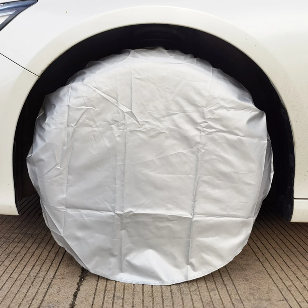 4 قطع من أغطية إطارات Rv من قماش أكسفورد لحماية العجلات العالمية لملحقات حماية من الأشعة فوق البنفسجية لمقطورة الشاحنة