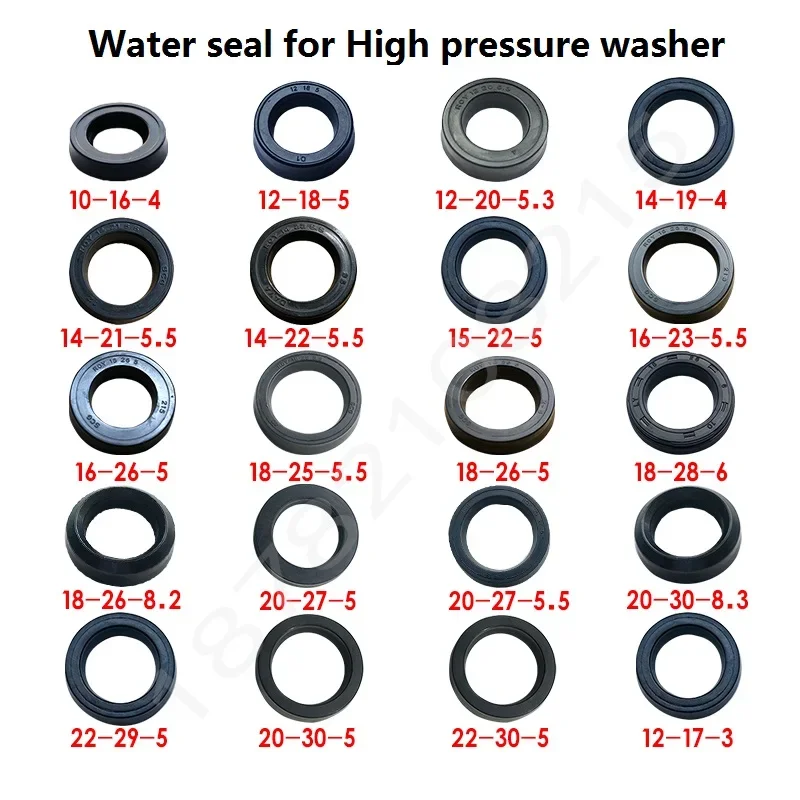 Pressure Pump Washer Car Sealing bowl Head Accessories Repair Water Seal 14x22x5.5 16x26x5 12x18x5 12x20x5 12x20x5.3 14x20x5mm