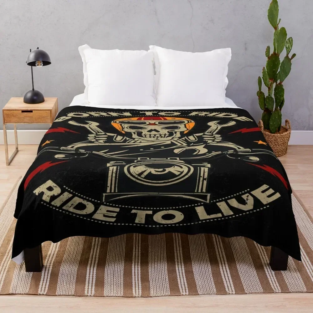

Vintage Motorcycle Throw Blanket Anti Shedding Soft Fuzzy Blanket for Home