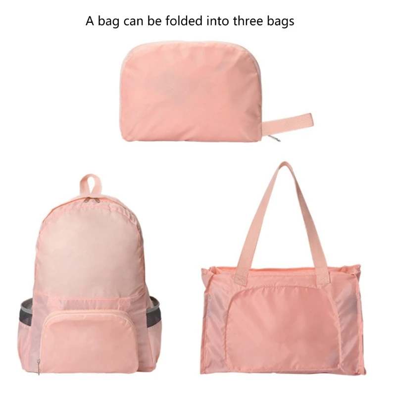 

Lightweight Packable Backpacks Storage Pouches Unisex Sports Daypacks Outdoor Travel Folding Shoulders Bag Easy to Use N58B