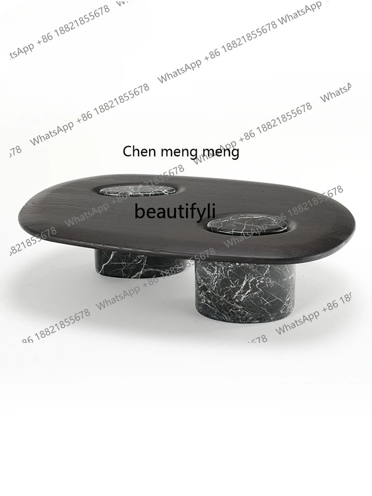 

Italian Mild Luxury Marble Coffee Table High-End Designer Model Villa Small Apartment Modern Minimalist Coffee Table furniture