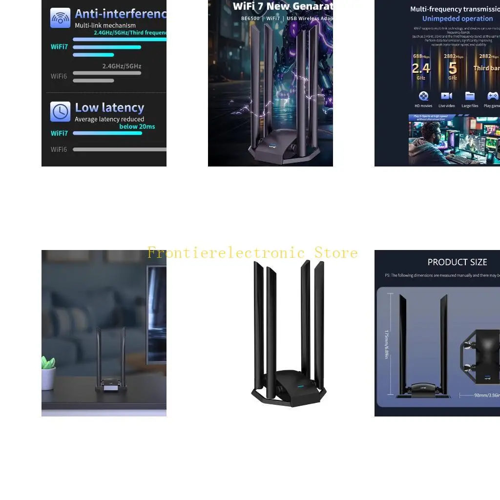 G8DB Advanced CF985BE WiFi 7 Gigabit Networking Adapter 6452Mbps Three Frequency for Stable Home Entertainment