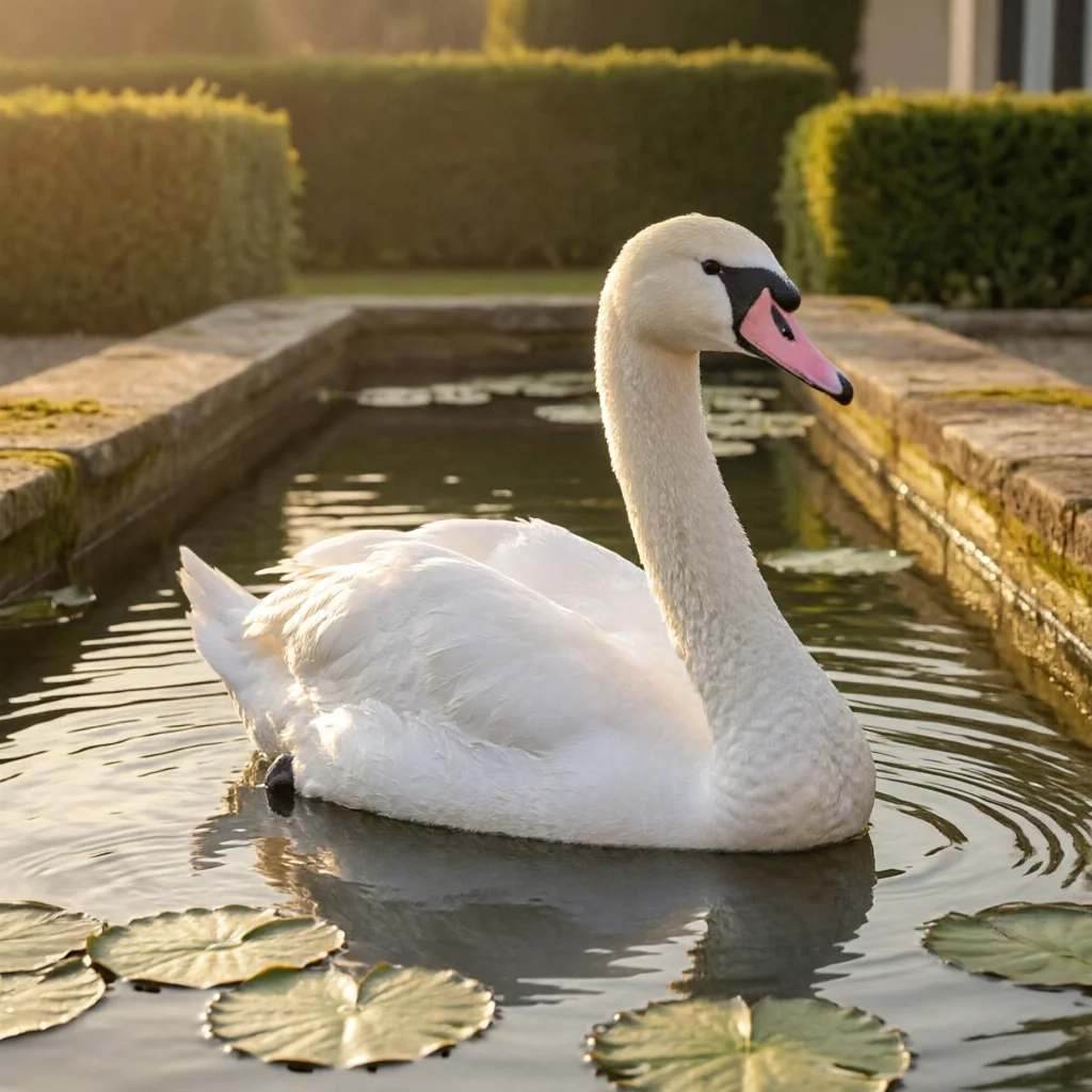 Floating Swan Sculpture Textured Floating Swan Ornament Outdoor Decor Feathered Weather Resistant for Courtyard, Park