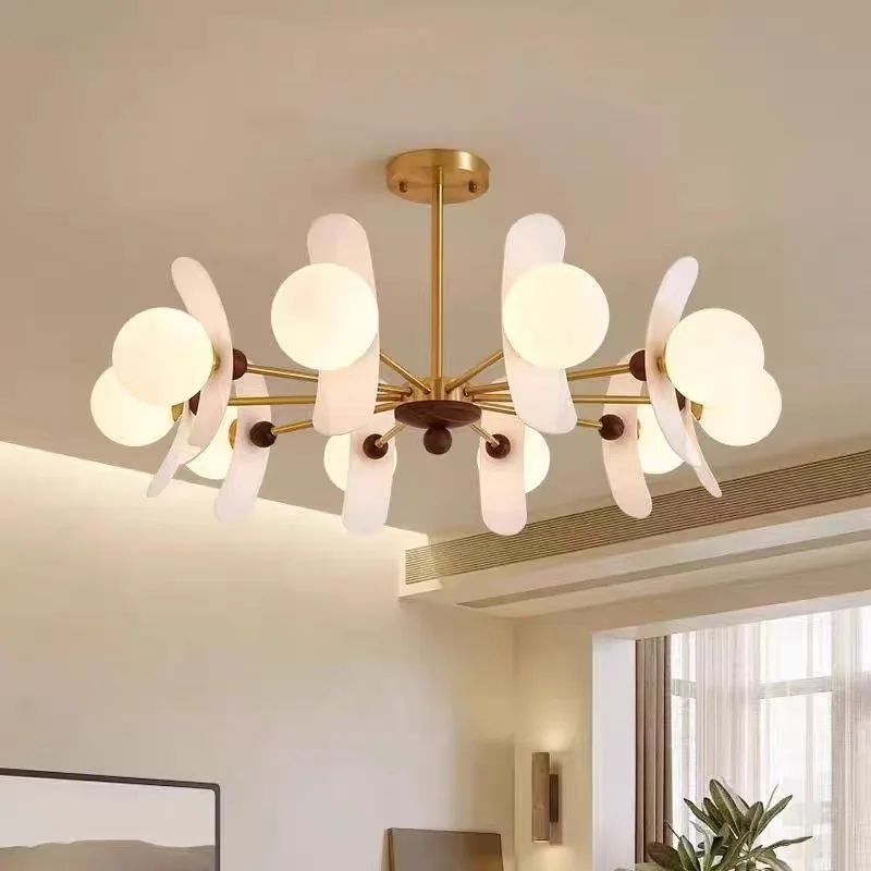 Black walnut chandelier, Memphis living room antique acrylic retro bedroom study dining room lamps