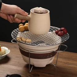 Ceramics Tea Pot With Side Handle for Milk, Coffee and Tea Making Home Breakfast Outdoor Camping BBQ Roasting Stove Set Teapot